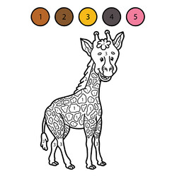 Раскраска Жираф по цифрам