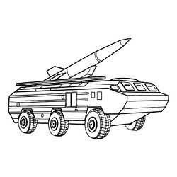 Раскраска Самоходная ракетная пусковая установка