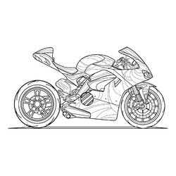 Раскраска Крутой спортивный мотоцикл