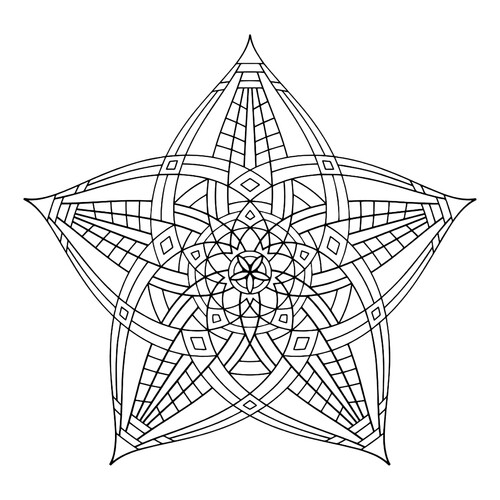 Раскраска Звезда со сложными узорами