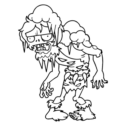 Раскраска Зомби Пещерный укус