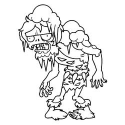 Раскраска Зомби Пещерный укус