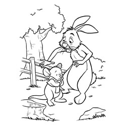 Раскраска Кролик и Крошка Ру