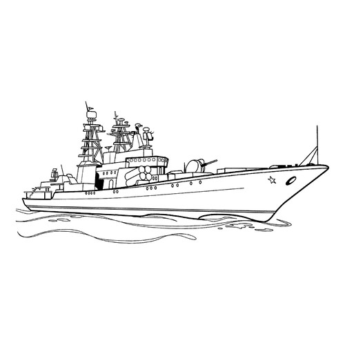Раскраска Противолодочный корабль Адмирал Чабаненко