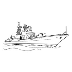 Раскраска Противолодочный корабль Адмирал Чабаненко
