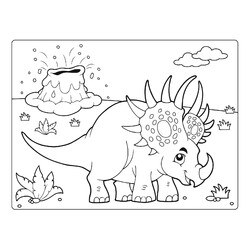 Раскраска Мультяшный Стиракозавр
