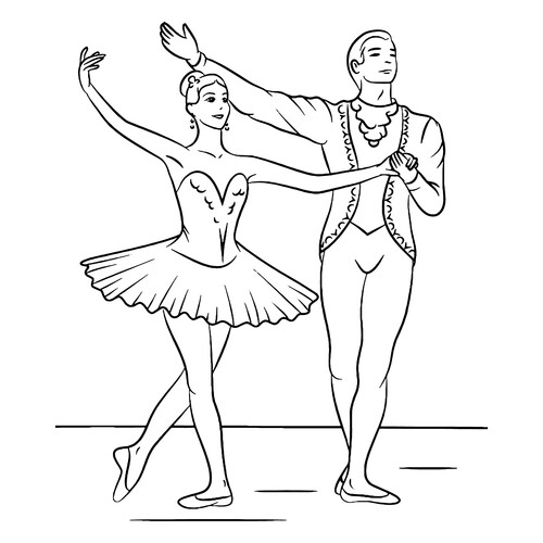 Раскраска Артисты балета
