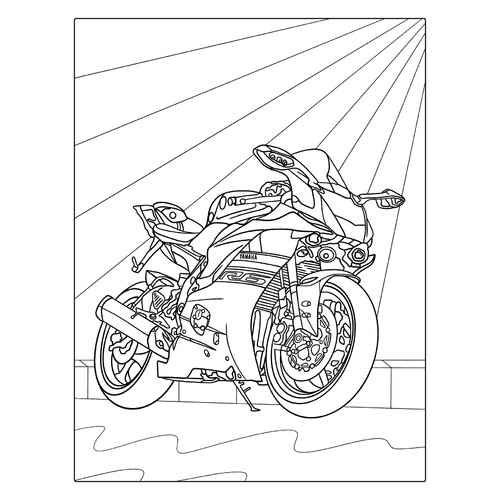 Раскраска Мотоцикл Ямаха