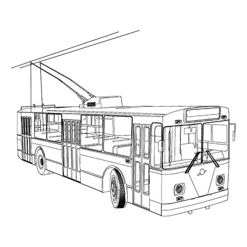 Раскраска Старый троллейбус