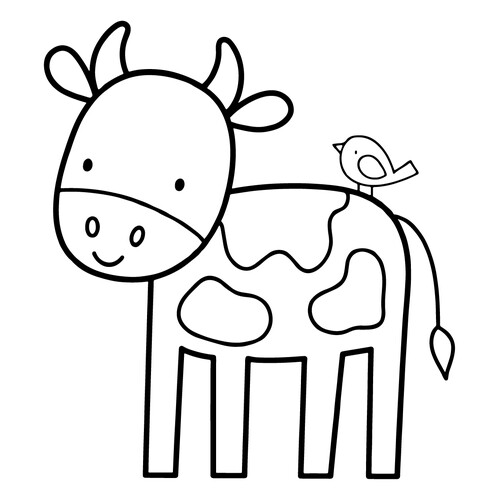 Раскраска Корова для малышей