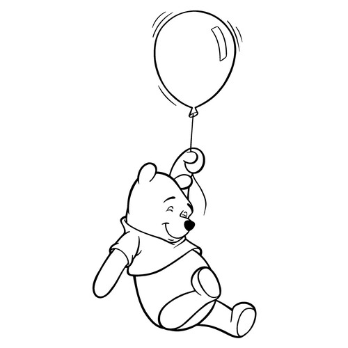 Раскраска Винни Пух с воздушным шариком
