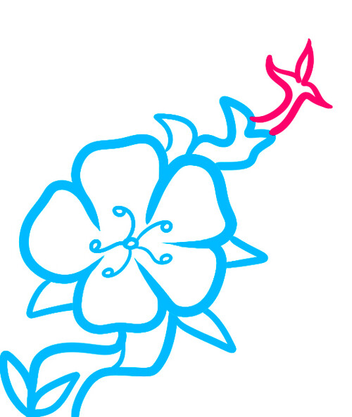 Как нарисовать цветок вишни 4