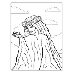 Раскраска Те Фити богиня природы из Моаны