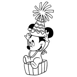 Раскраска Новый год с Микки Маусом