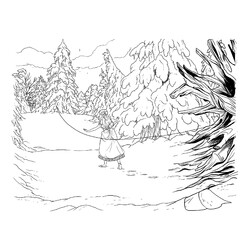 Раскраска Клара в заснеженном лесу