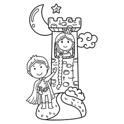 Раскраска Принц и принцесса для малышей