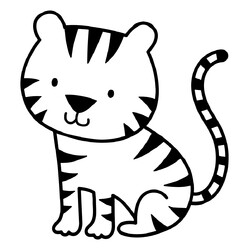 Раскраска Тигр для малышей