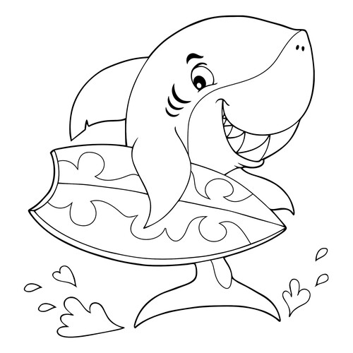 Раскраска Смешная акула