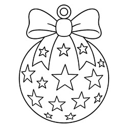 Новогодний шар со звёздочками и бантиком