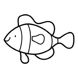 Раскраска Оранжево-белая рыба-клоун