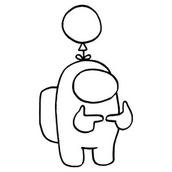 Раскраска Амонг Ас персонаж с шариком