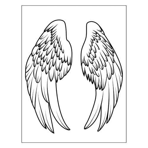 Раскраска Крылья ангела для детей