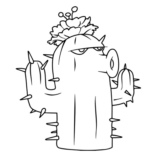 Раскраска Кактус из Зомби против растений