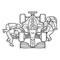 Раскраска Пит-стоп на Формуле-1
