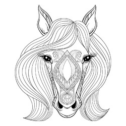 Раскраска Арт-терапия лошадь