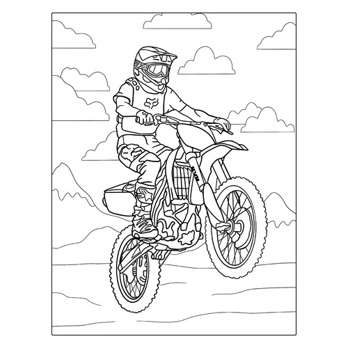 Раскраска Внедорожный мотоцикл