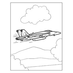 Раскраска Американский истребитель-бомбардировщик Супер Шершень
