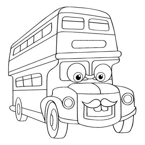 Раскраска Автобус с усами