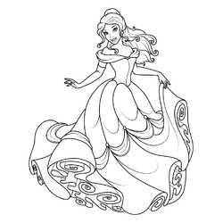 Раскраска Танец принцессы Белль