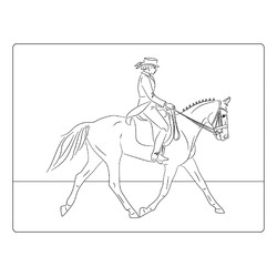 Раскраска Элегантная леди на лошади