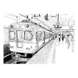 Раскраска Реалистичная станция метро