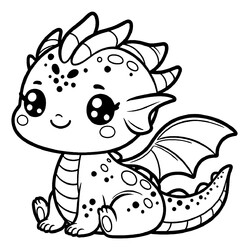 Раскраска Милый дракон для малышей