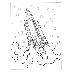Раскраска Space Launch System - американская сверхтяжёлая ракета