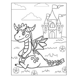 Раскраска Дракон для дошкольников