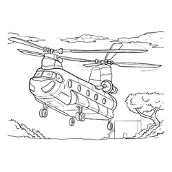Раскраска Грузовой вертолёт