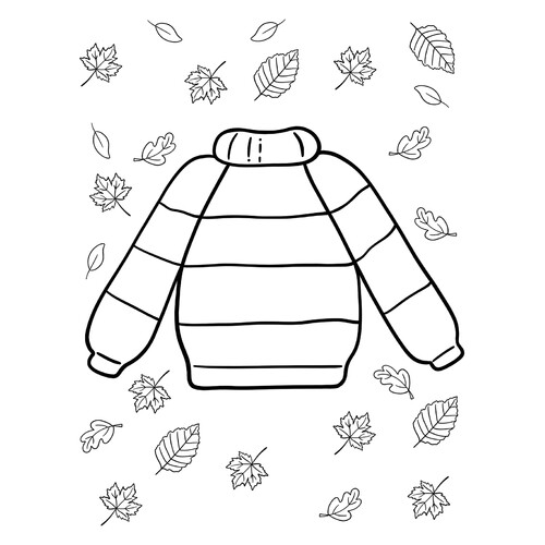 Раскраска Тёплый осенний свитер