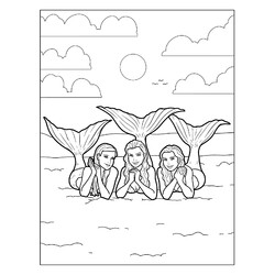 Раскраска Три подружки русалки