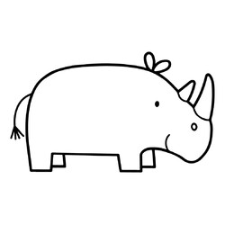 Раскраска Носорог для малышей