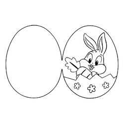 Раскраска Открытка с пасхальным кроликом