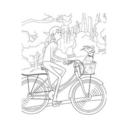 Раскраска Кэти и Макс на велосипеде
