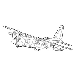 Раскраска Военный грузовой самолёт