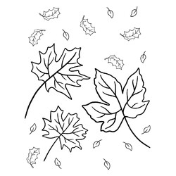 Раскраска Большие красивые осенние листья