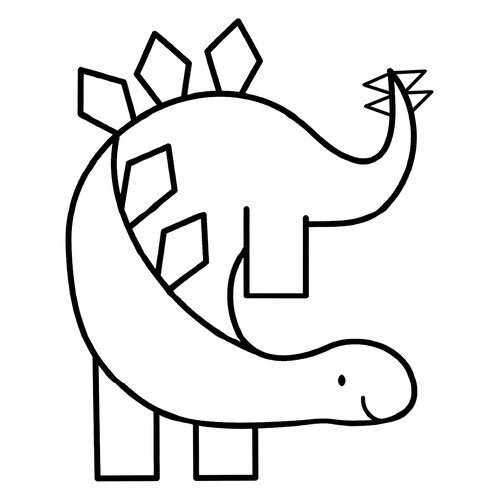 Раскраска Стегозавр с заостренным пластинами