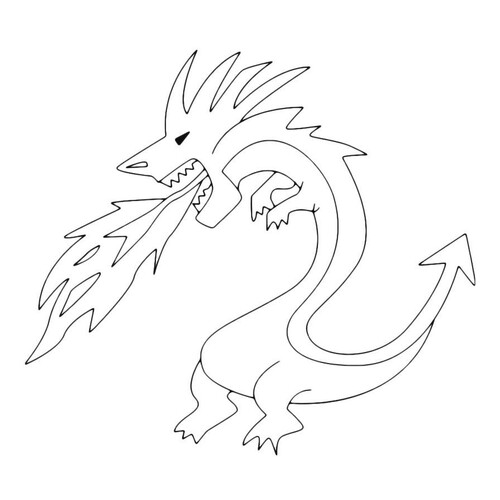 Раскраска Пылающий дракон