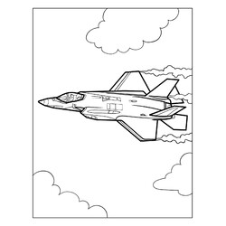 Раскраска Военный самолёт-невидимка F-35 Молния II