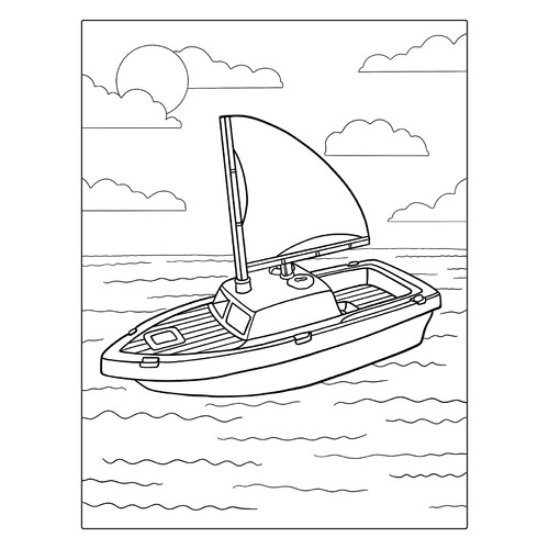 Раскраска Простая парусная лодка